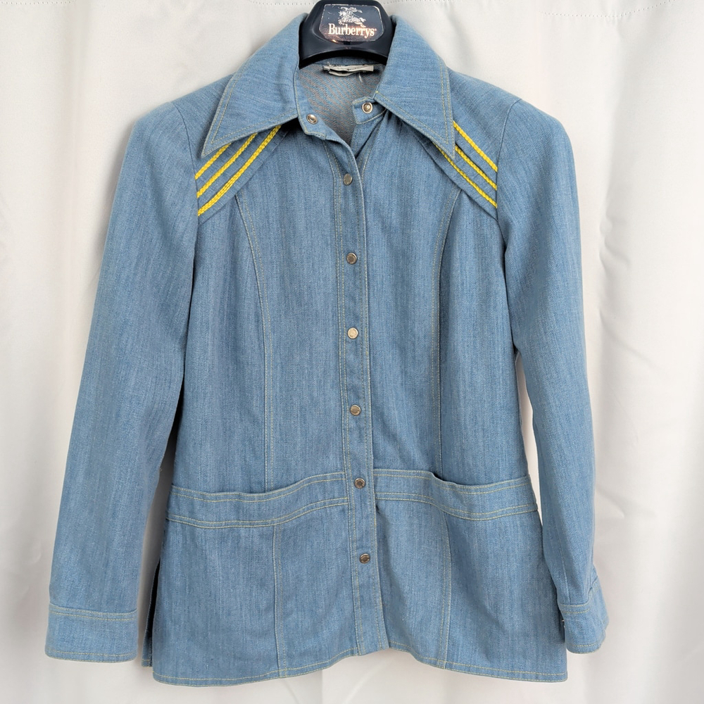 Ladies' 70s Snap Button Jean Top - Picture 8 of 9